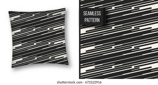 Abstract concept vector monochrome geometric pattern. Black and white minimal background. Creative illustration template. Seamless stylish texture. For wallpaper, surface, web design, textile, decor