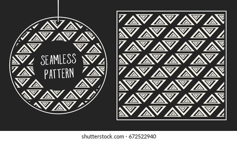 Abstract concept vector monochrome geometric pattern. Black and white minimal background. Creative illustration template. Seamless stylish texture. For wallpaper, surface, web design, textile, decor