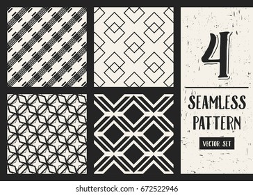 Abstract concept vector monochrome geometric pattern. Black and white minimal background. Creative illustration template. Seamless stylish texture. For wallpaper, surface, web design, textile, decor