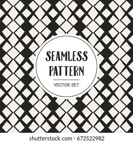 Abstract concept vector monochrome geometric pattern. Black and white minimal background. Creative illustration template. Seamless stylish texture. For wallpaper, surface, web design, textile, decor