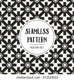 Abstract concept vector monochrome geometric pattern. Black and white minimal background. Creative illustration template. Seamless stylish texture. For wallpaper, surface, web design, textile, decor