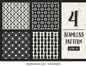 Abstract concept vector monochrome geometric pattern. Black and white minimal background. Creative illustration template. Seamless stylish texture. For wallpaper, surface, web design, textile, decor