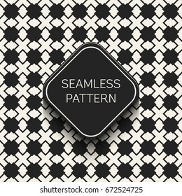 Abstract concept vector monochrome geometric pattern. Black and white minimal background. Creative illustration template. Seamless stylish texture. For wallpaper, surface, web design, textile, decor