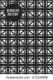Abstract concept vector monochrome geometric pattern. Black and white minimal background. Creative illustration template. Seamless stylish texture. For wallpaper, surface, web design, textile, decor