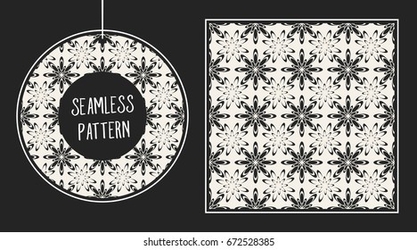 Abstract concept vector monochrome geometric pattern. Black and white minimal background. Creative illustration template. Seamless stylish texture. For wallpaper, surface, web design, textile, decor