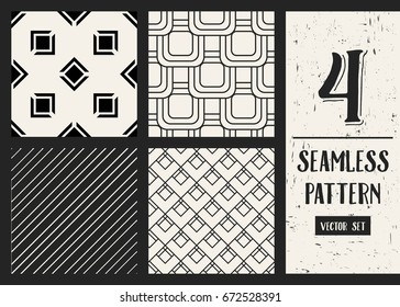 Abstract concept vector monochrome geometric pattern. Black and white minimal background. Creative illustration template. Seamless stylish texture. For wallpaper, surface, web design, textile, decor