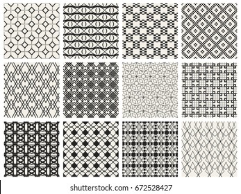 Abstract concept vector monochrome geometric pattern. Black and white minimal background. Creative illustration template. Seamless stylish texture. For wallpaper, surface, web design, textile, decor