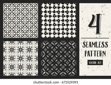 Abstract concept vector monochrome geometric pattern. Black and white minimal background. Creative illustration template. Seamless stylish texture. For wallpaper, surface, web design, textile, decor