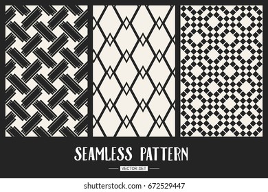 Abstract concept vector monochrome geometric pattern. Black and white minimal background. Creative illustration template. Seamless stylish texture. For wallpaper, surface, web design, textile, decor