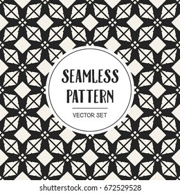 Abstract concept vector monochrome geometric pattern. Black and white minimal background. Creative illustration template. Seamless stylish texture. For wallpaper, surface, web design, textile, decor