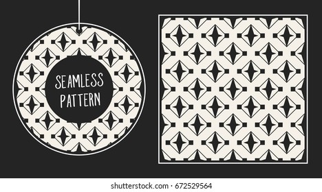 Abstract concept vector monochrome geometric pattern. Black and white minimal background. Creative illustration template. Seamless stylish texture. For wallpaper, surface, web design, textile, decor