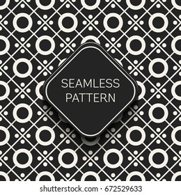 Abstract concept vector monochrome geometric pattern. Black and white minimal background. Creative illustration template. Seamless stylish texture. For wallpaper, surface, web design, textile, decor