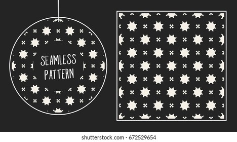 Abstract concept vector monochrome geometric pattern. Black and white minimal background. Creative illustration template. Seamless stylish texture. For wallpaper, surface, web design, textile, decor