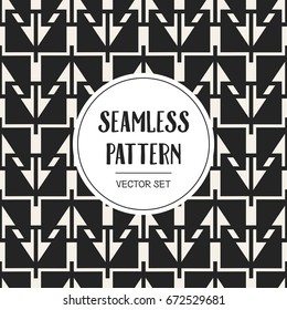 Abstract concept vector monochrome geometric pattern. Black and white minimal background. Creative illustration template. Seamless stylish texture. For wallpaper, surface, web design, textile, decor