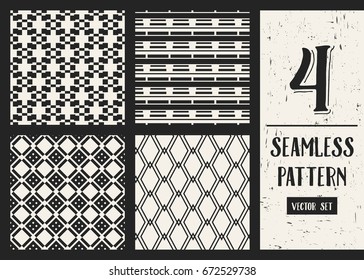 Abstract concept vector monochrome geometric pattern. Black and white minimal background. Creative illustration template. Seamless stylish texture. For wallpaper, surface, web design, textile, decor