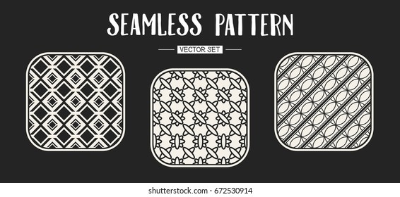 Abstract concept vector monochrome geometric pattern. Black and white minimal background. Creative illustration template. Seamless stylish texture. For wallpaper, surface, web design, textile, decor