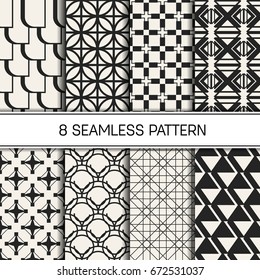 Patrón geométrico monocromo del vector conceptual abstracto. Fondo mínimo blanco y negro. Plantilla de ilustración creativa. Textura elegante y sin inconvenientes. Papel tapiz, superficie, diseño web, textil, decoración