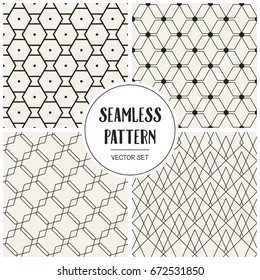 Abstract concept vector monochrome geometric pattern. Black and white minimal background. Creative illustration template. Seamless stylish texture. For wallpaper, surface, web design, textile, decor