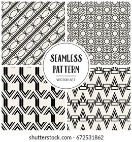 Abstract concept vector monochrome geometric pattern. Black and white minimal background. Creative illustration template. Seamless stylish texture. For wallpaper, surface, web design, textile, decor