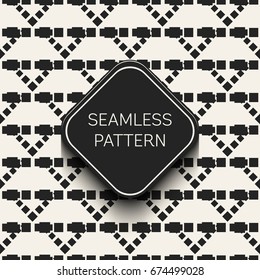 Abstract concept vector monochrome geometric pattern. Black and white minimal background. Creative illustration template. Seamless stylish texture. For wallpaper, surface, web design, textile, decor