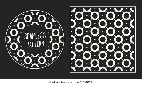Abstract concept vector monochrome geometric pattern. Black and white minimal background. Creative illustration template. Seamless stylish texture. For wallpaper, surface, web design, textile, decor