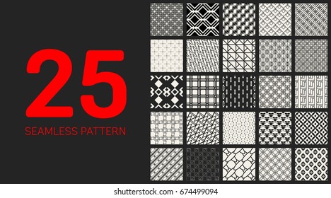 Abstract concept vector monochrome geometric pattern. Black and white minimal background. Creative illustration template. Seamless stylish texture. For wallpaper, surface, web design, textile, decor