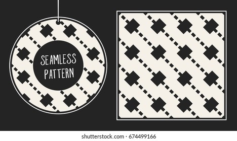 Abstract concept vector monochrome geometric pattern. Black and white minimal background. Creative illustration template. Seamless stylish texture. For wallpaper, surface, web design, textile, decor