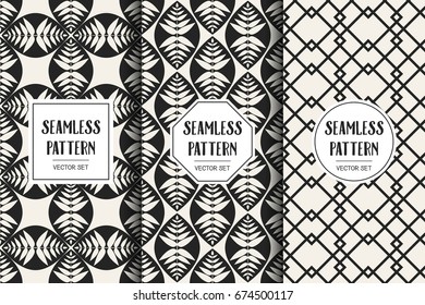 Abstract concept vector monochrome geometric pattern. Black and white minimal background. Creative illustration template. Seamless stylish texture. For wallpaper, surface, web design, textile, decor