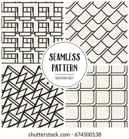 Abstract concept vector monochrome geometric pattern. Black and white minimal background. Creative illustration template. Seamless stylish texture. For wallpaper, surface, web design, textile, decor
