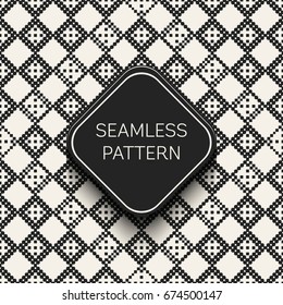 Abstract concept vector monochrome geometric pattern. Black and white minimal background. Creative illustration template. Seamless stylish texture. For wallpaper, surface, web design, textile, decor