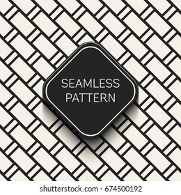 Abstract concept vector monochrome geometric pattern. Black and white minimal background. Creative illustration template. Seamless stylish texture. For wallpaper, surface, web design, textile, decor