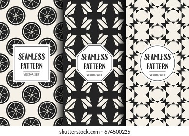 Abstract concept vector monochrome geometric pattern. Black and white minimal background. Creative illustration template. Seamless stylish texture. For wallpaper, surface, web design, textile, decor