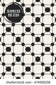 Abstract concept vector monochrome geometric pattern. Black and white minimal background. Creative illustration template. Seamless stylish texture. For wallpaper, surface, web design, textile, decor