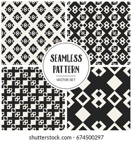 Abstract concept vector monochrome geometric pattern. Black and white minimal background. Creative illustration template. Seamless stylish texture. For wallpaper, surface, web design, textile, decor