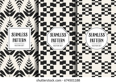 Abstract concept vector monochrome geometric pattern. Black and white minimal background. Creative illustration template. Seamless stylish texture. For wallpaper, surface, web design, textile, decor
