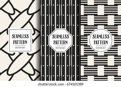 Abstract concept vector monochrome geometric pattern. Black and white minimal background. Creative illustration template. Seamless stylish texture. For wallpaper, surface, web design, textile, decor