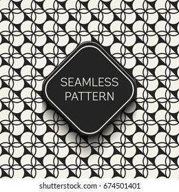 Abstract concept vector monochrome geometric pattern. Black and white minimal background. Creative illustration template. Seamless stylish texture. For wallpaper, surface, web design, textile, decor