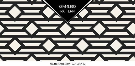 Abstract concept vector monochrome geometric pattern. Black and white minimal background. Creative illustration template. Seamless stylish texture. For wallpaper, surface, web design, textile, decor