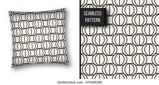 Abstract concept vector monochrome geometric pattern. Black and white minimal background. Creative illustration template. Seamless stylish texture. For wallpaper, surface, web design, textile, decor
