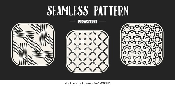 Abstract concept vector monochrome geometric pattern. Black and white minimal background. Creative illustration template. Seamless stylish texture. For wallpaper, surface, web design, textile, decor