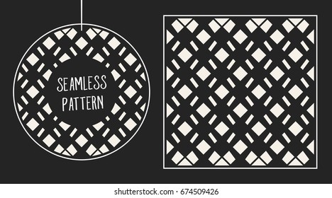 Abstract concept vector monochrome geometric pattern. Black and white minimal background. Creative illustration template. Seamless stylish texture. For wallpaper, surface, web design, textile, decor