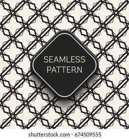 Abstract concept vector monochrome geometric pattern. Black and white minimal background. Creative illustration template. Seamless stylish texture. For wallpaper, surface, web design, textile, decor
