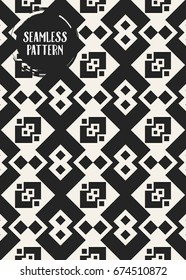 Abstract concept vector monochrome geometric pattern. Black and white minimal background. Creative illustration template. Seamless stylish texture. For wallpaper, surface, web design, textile, decor