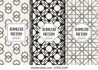 Abstract concept vector monochrome geometric pattern. Black and white minimal background. Creative illustration template. Seamless stylish texture. For wallpaper, surface, web design, textile, decor