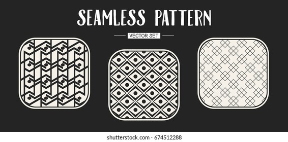 Abstract concept vector monochrome geometric pattern. Black and white minimal background. Creative illustration template. Seamless stylish texture. For wallpaper, surface, web design, textile, decor