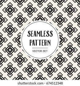Abstract concept vector monochrome geometric pattern. Black and white minimal background. Creative illustration template. Seamless stylish texture. For wallpaper, surface, web design, textile, decor