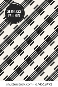 Abstract concept vector monochrome geometric pattern. Black and white minimal background. Creative illustration template. Seamless stylish texture. For wallpaper, surface, web design, textile, decor