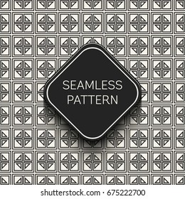 Abstract concept vector monochrome geometric pattern. Black and white minimal background. Creative illustration template. Seamless stylish texture. For wallpaper, surface, web design, textile, decor
