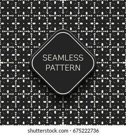 Abstract concept vector monochrome geometric pattern. Black and white minimal background. Creative illustration template. Seamless stylish texture. For wallpaper, surface, web design, textile, decor