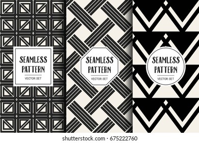 Abstract concept vector monochrome geometric pattern. Black and white minimal background. Creative illustration template. Seamless stylish texture. For wallpaper, surface, web design, textile, decor